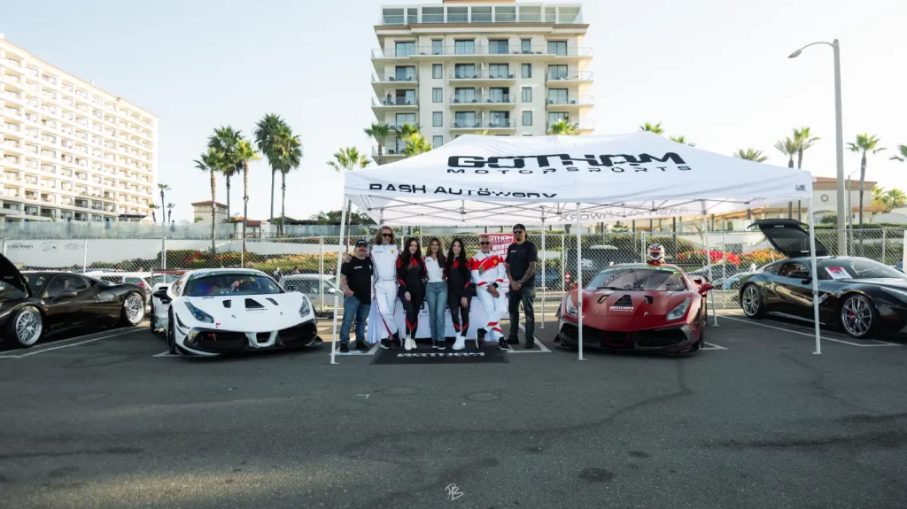 Gotham Motorsports team at a trackside event tent